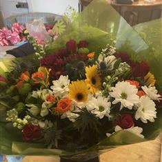 Spring aqua box bouquet