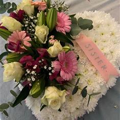 Pink funeral hearts