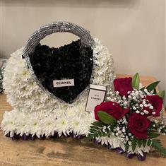 Handbag funeral flowers
